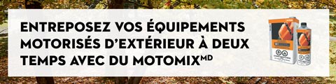 Entreposez vos équipements motorisés d’extérieur à deux temps avec du MotoMix<sup>MD</sup>