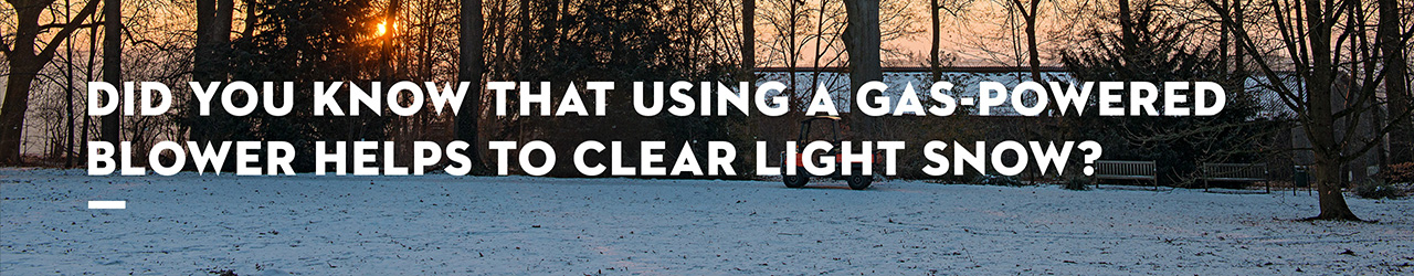 Did you know that using a gas-powered blower helps to clear light snow