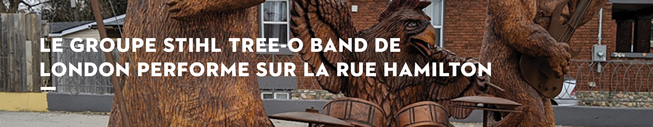 Le groupe STIHL Tree-O Band de London performe sur la rue Hamilton