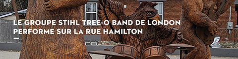 Le groupe STIHL Tree-O Band de London performe sur la rue Hamilton
